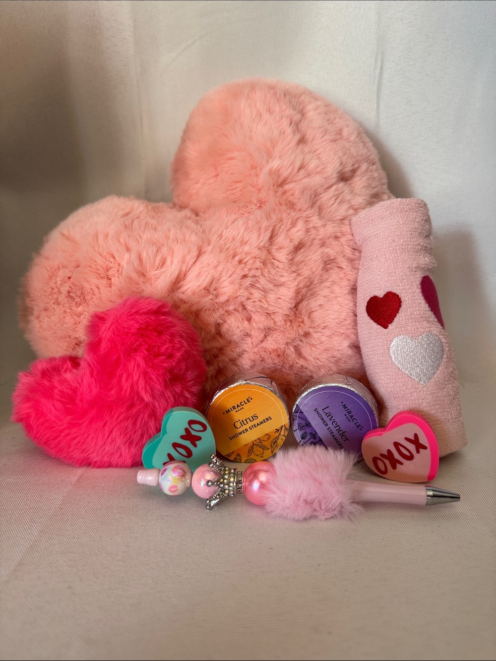 Pink Heart Pillow Accessory Set
